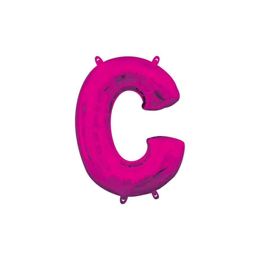 13in Air-Filled Bright Pink Letter Balloon (C)